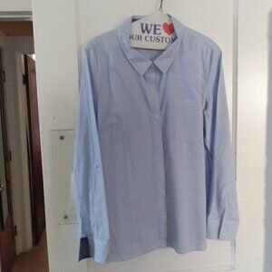 Tommy Hilfiger XL Women's button down thin stripe blue/white  shirt, worn once